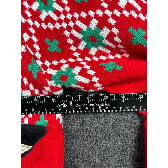 Holiday Time Sweater Mens Small Red Christmas Cow Light Up LED Ugly Novelty - Picture 6 of 7